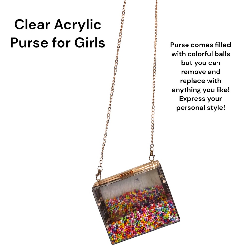 Refillable Clear Acrylic Crossbody Purse Size Small Festival